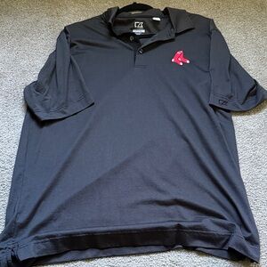 Cutter & Buck Black Polo with Red Boston Red Sox Logo